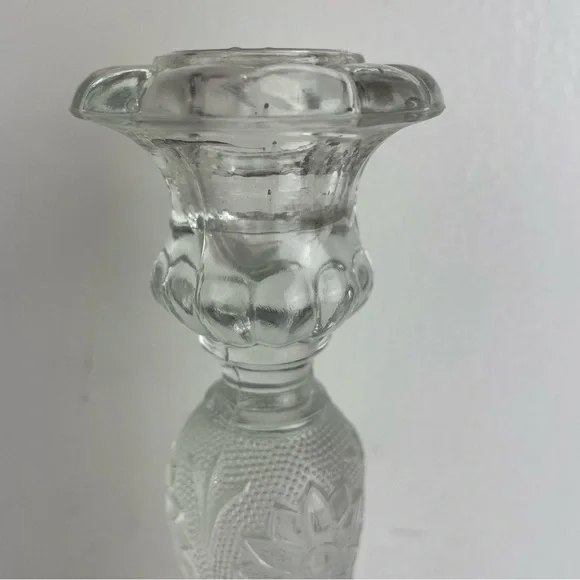 🚦3/$33 Indiana Glass Tiara Vintage Clear Candlestick - Bundle It! - Picture 2 of 4